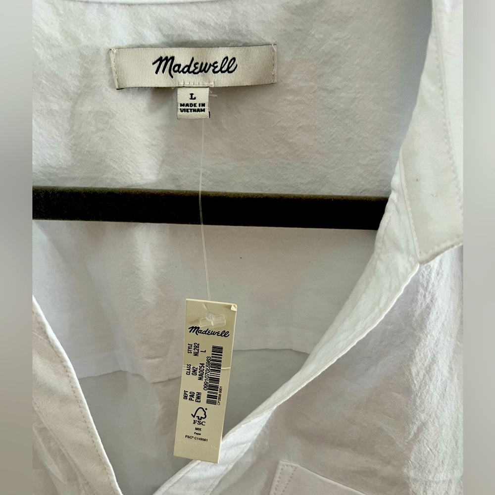 NWT Madewell Cropped Button Top
